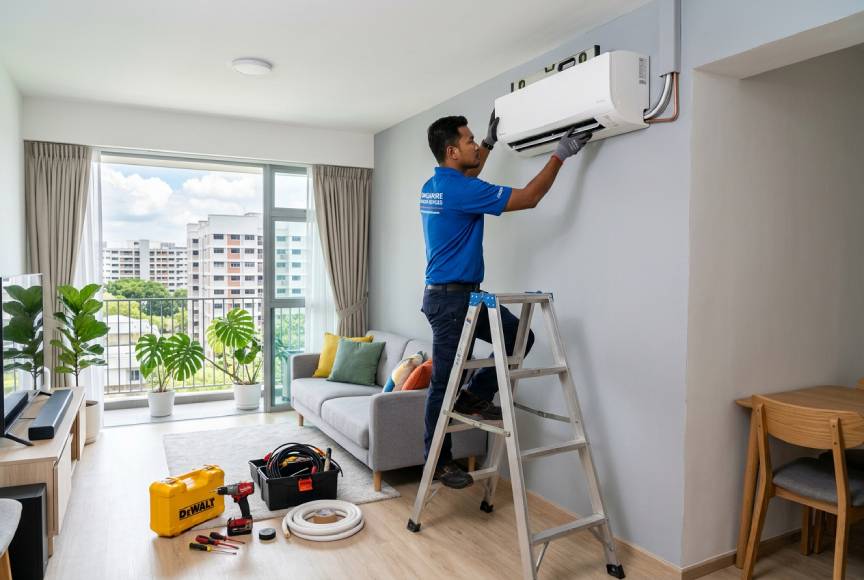 Professional aircon installation Woodlands for a residential home